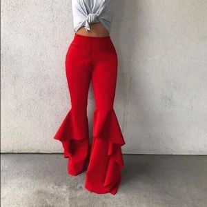 Black Ruffle pants 2 piece set